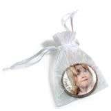 Personalized Chocolate Coin in a Sheer Fabric Bag